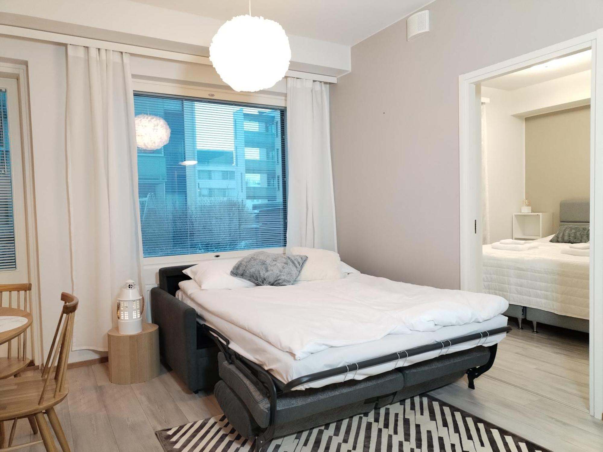 Fresh 2br, Sauna And Free Parking Apartment *